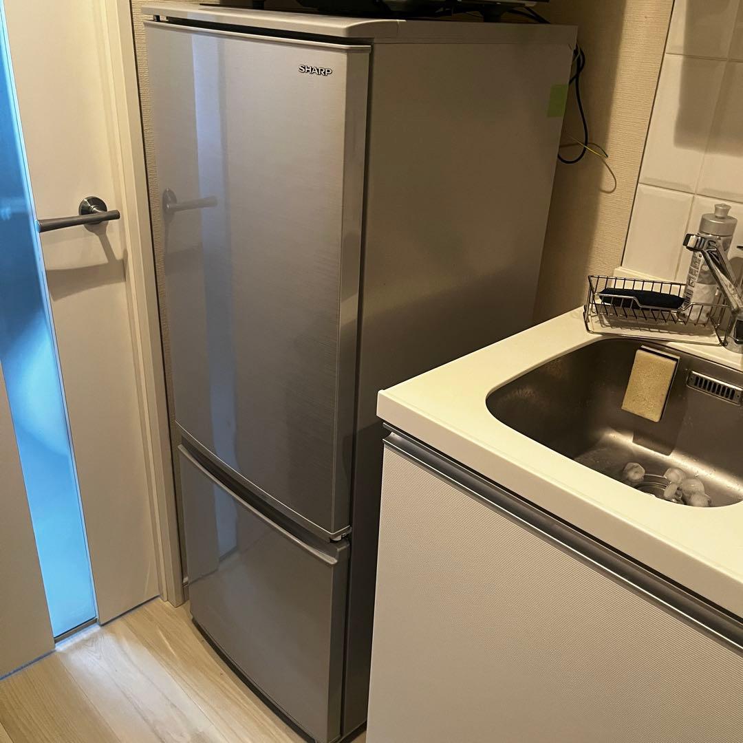 SHARP シルバー 2ドア冷蔵庫 167L