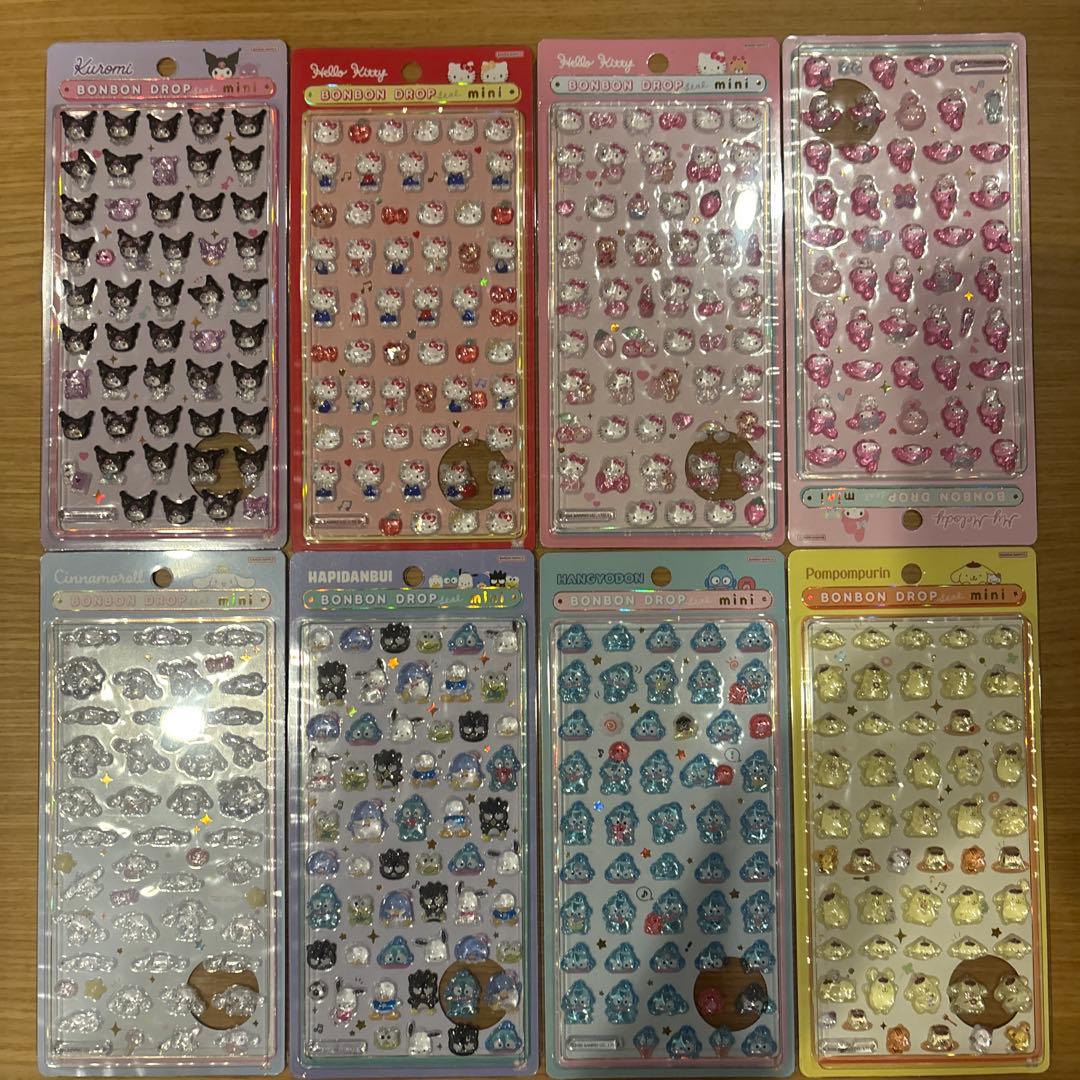 【正規品】Sanrio ポンポンドロップシールミニ　8シートセット 楽天市場】サンリオキャラクターズ ボンボンドロップシール 8柄 [M便 1