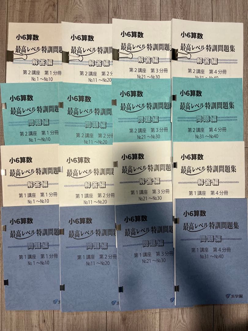 浜学園　小6算数最高レベル特訓問題集　1年分