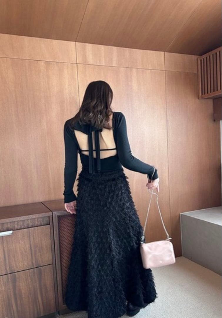 SNIDEL バックオープンシアーニットプルオーバー SNIDEL（スナイデル）の「バックオープンシアーニットプルオーバー