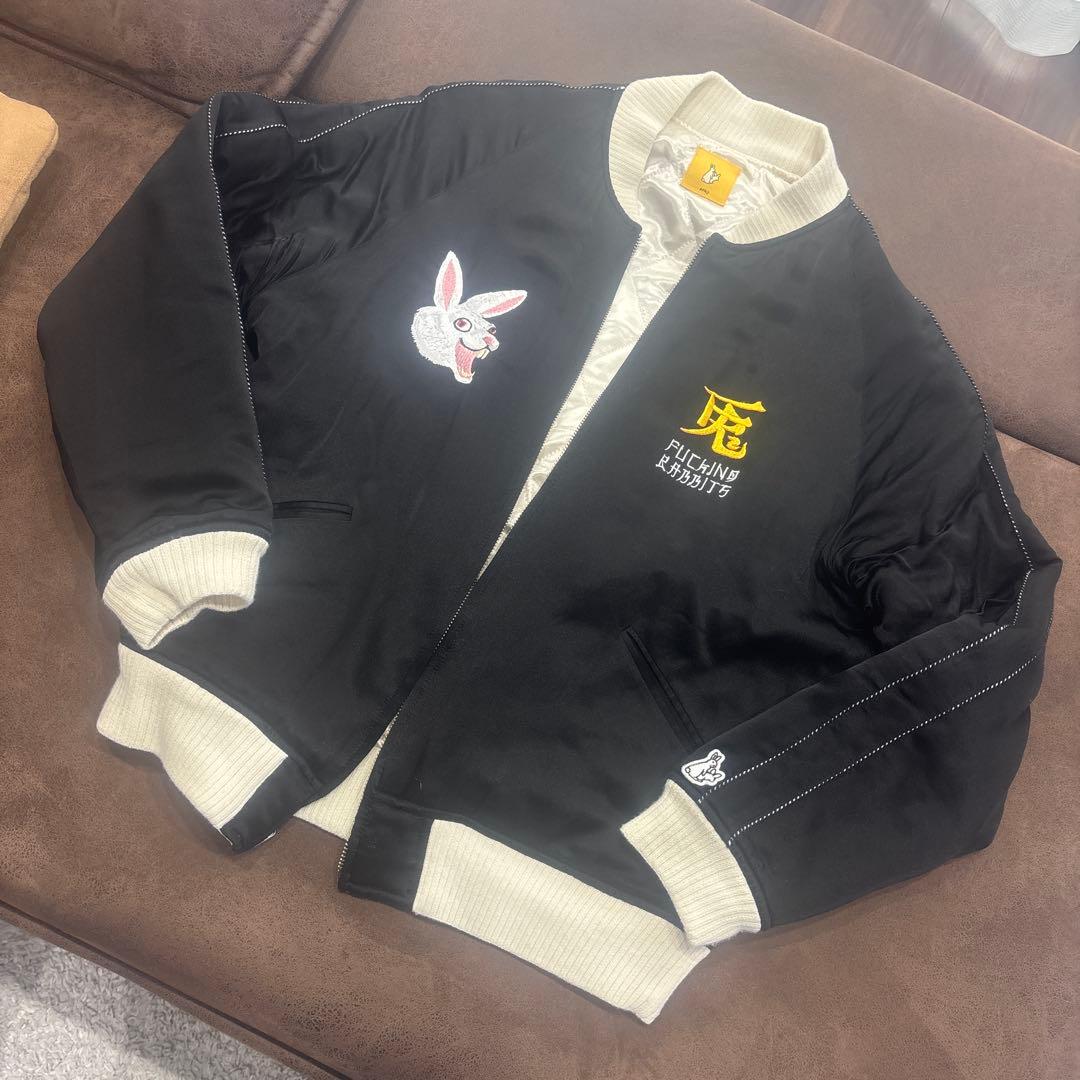 FUCKING RABBITS スカジャン 黒　FR2