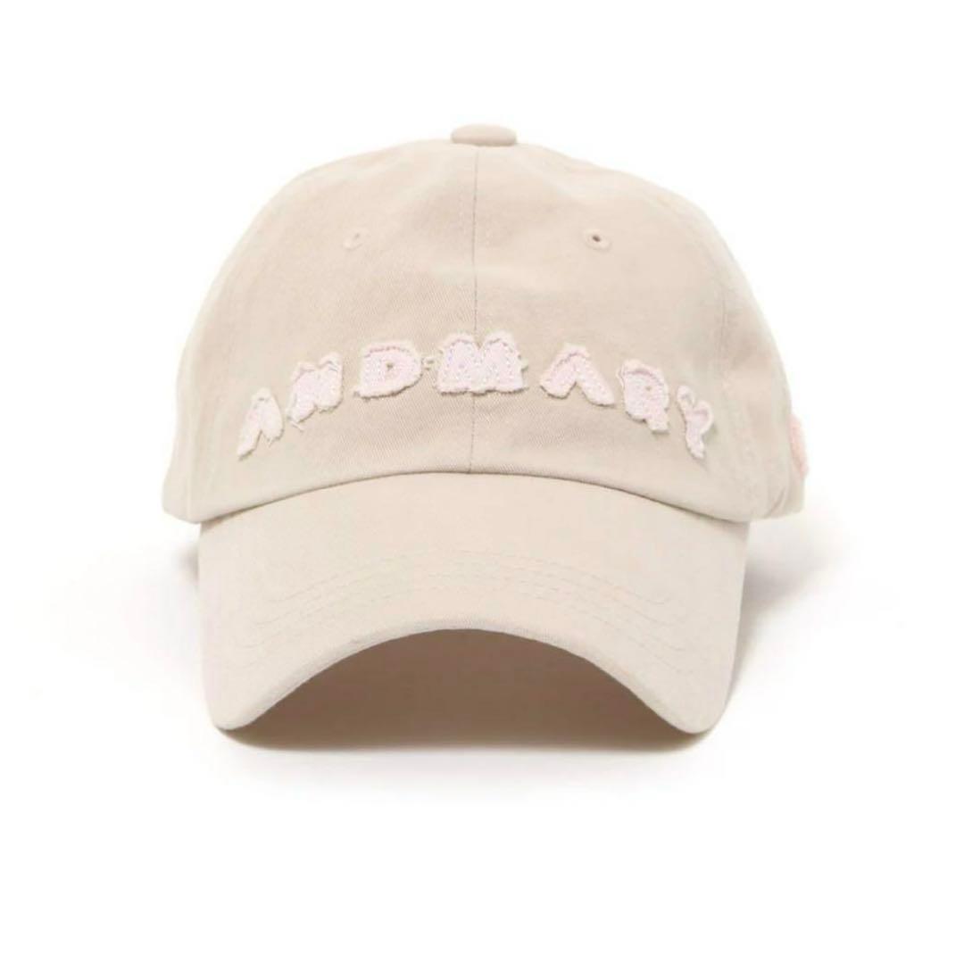ANDMARY アンドマリー Mary logo cap beige