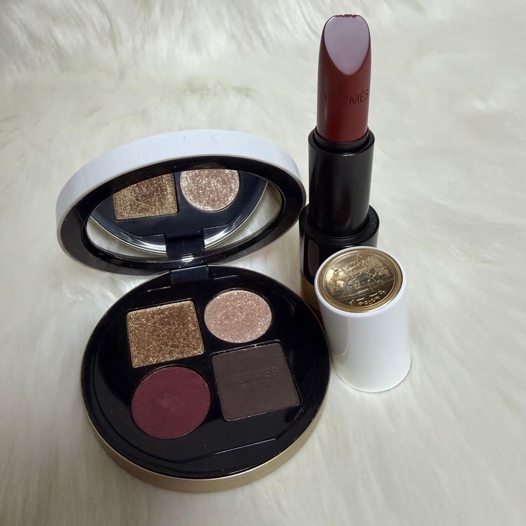 Hermesアイシャドウパレットとリップスティックセット エルメス25年秋冬コスメ、“カラフル幾何学模様”のリップスティック