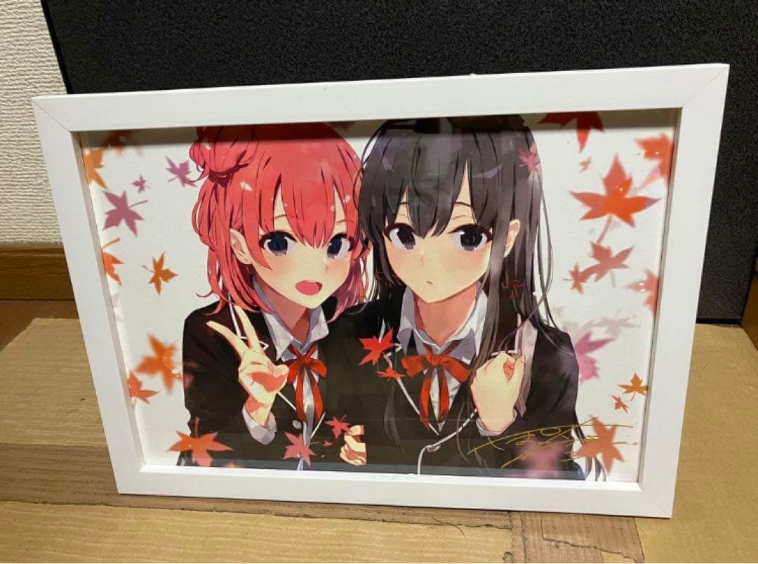 俺ガイル 版上サイン入りミニアートグラフ 額縁 ぽんかん8展 ミニアートグラフC おまけ付き 俺ガイル 2019年 青山 複製