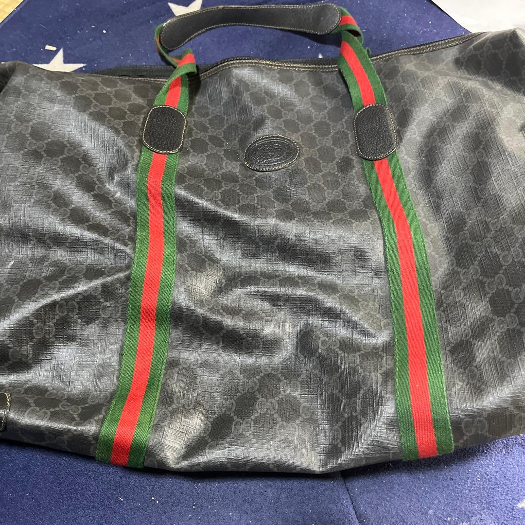GUCCI ボストンバッグ ブラック/グリーン/レッド