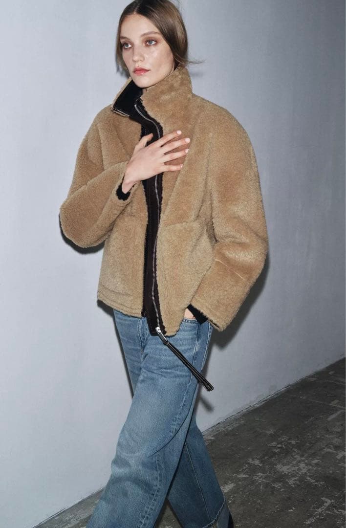 ZARA ZW Collection ダブルフェイス ボアジャケット - メルカリ