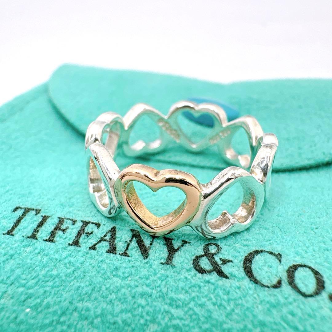 美品 オールドティファニー センチメンタルハート 11.5号 シルバー k18 TIFFANY&Co.（ティファニー） 11.5号 リング・指輪 ハート リボン