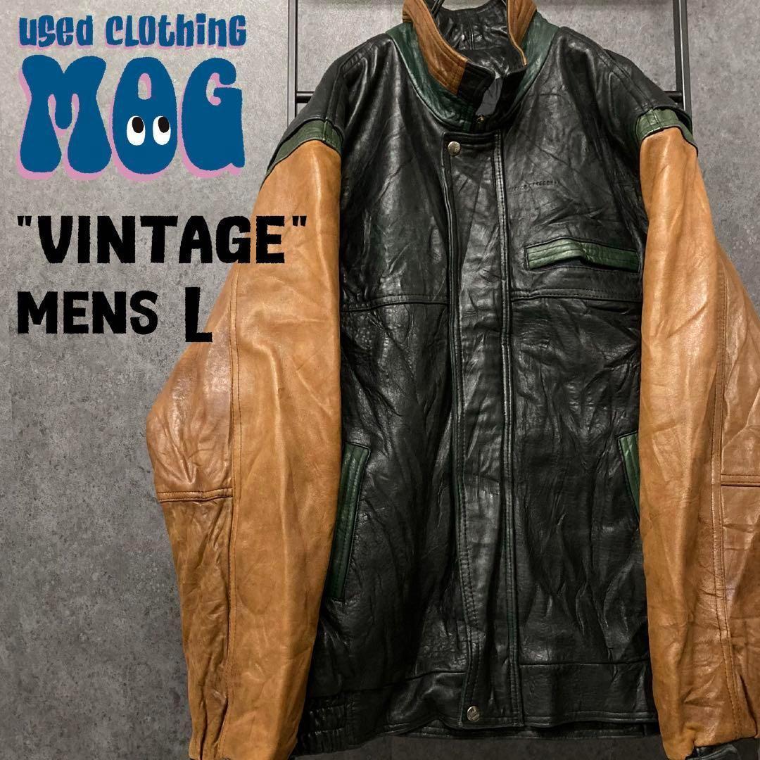 カナダ製《US古着》ヴィンテージ レザー ジャケット/ブルゾン メンズL-XL