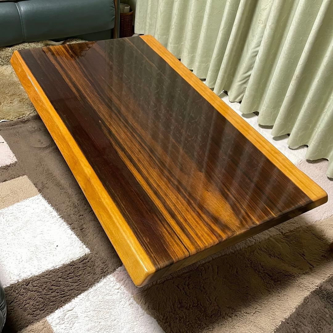 送料込 高級 紅紫檀 一枚板 センターテーブル 鏡面仕上 無垢材 シタン