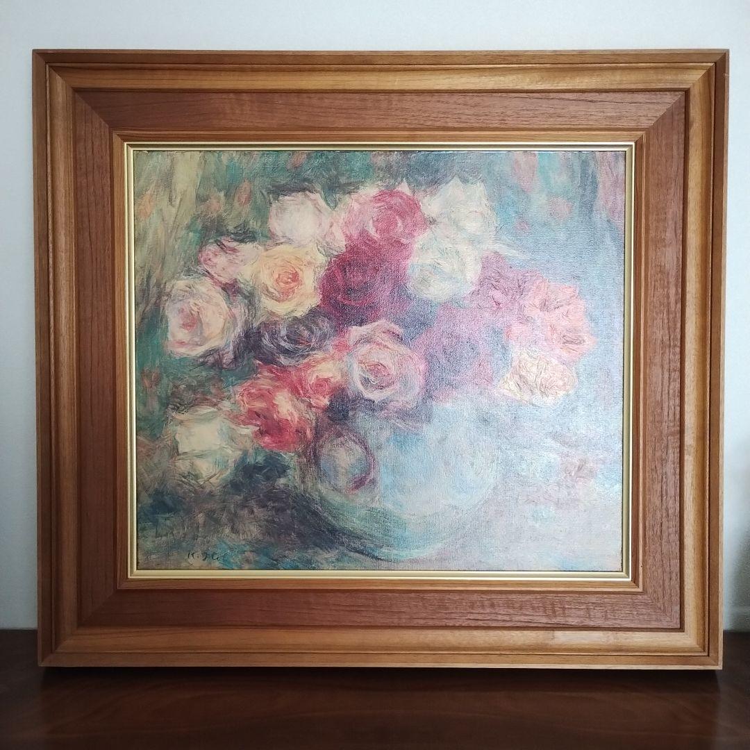 伊藤清永複製油彩画 バラ