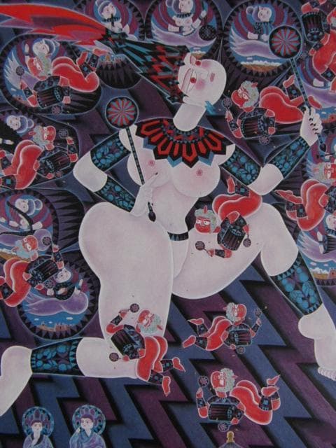 田崎昭作、雷神＜北京の秋＞、希少画な集画、状態良好、新品高級額・額装付