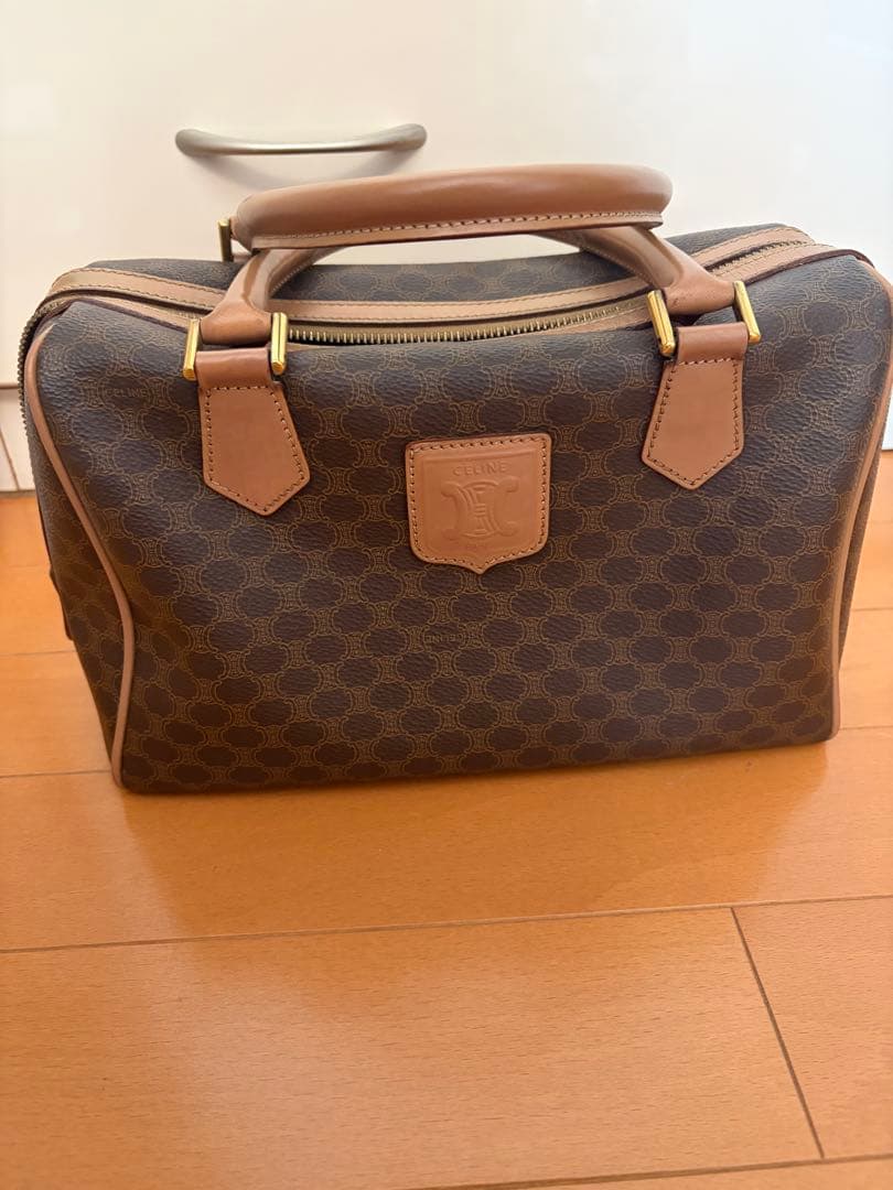 CELINE 美品 セリーヌ トリオンフ ミニボストンバッグ マカダム柄