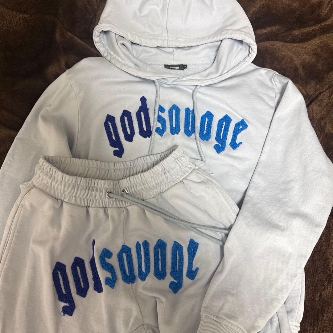 godsavage フード付きパーカーとパンツセット