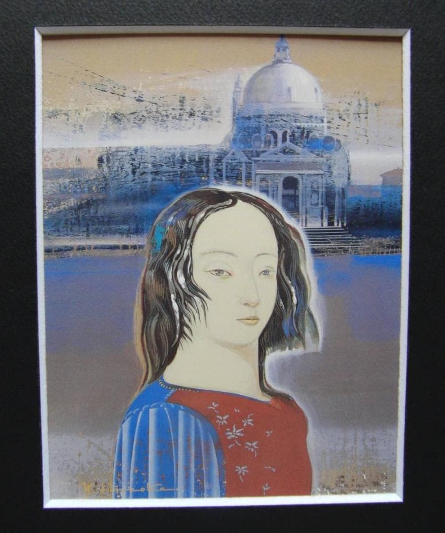 平岡 靖弘、「遙か風」、希少画集・額装画、日本製・新品額縁にて額装致します