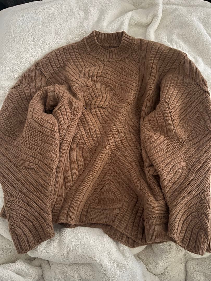 mame 縄文編み ニット