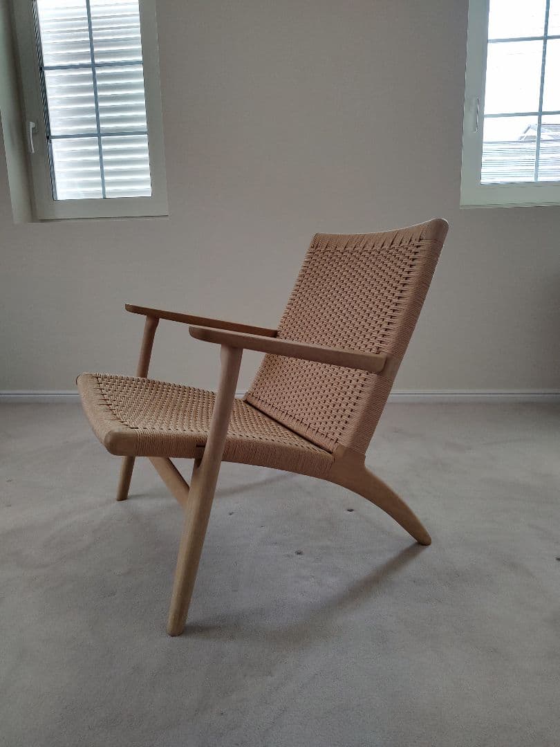 CH25 ラウンジチェア オーク ソープ仕上げ ナチュラルペーパーコード CH25 ラウンジチェア (樹種 / 塗装オーク材：ソープ仕上げ ペーパー