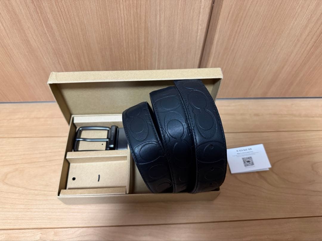 新品未使用 COACH コーチ ベルト ブラックレザー