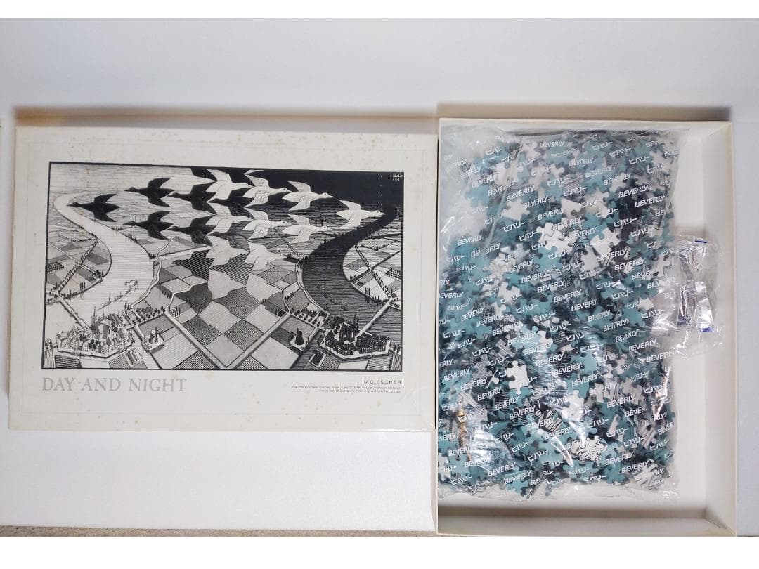 未開封 M.C.エッシャー 『昼と夜』1000 ピース 72×49 パズル エッシャー 世界最小ジグソーパズル 昼と夜 1000ピース M C ESCHER