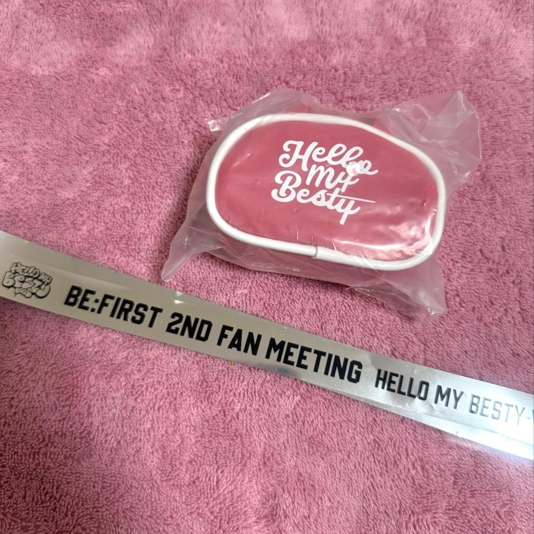 BE:FIRST 香川会場限定ミニボストンポーチチャーム ピンク＋銀テープ1
