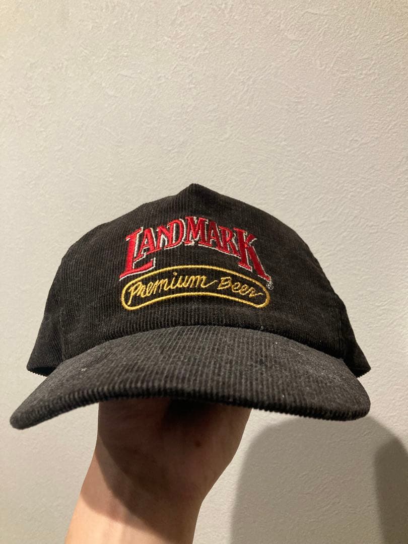 レア 90s コーデュロイ トラッカーキャップ USA製 企業 ブラック 黒