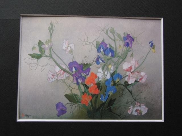 近藤肇、【スイートピー】、希少な額装用画集より、新品額装付