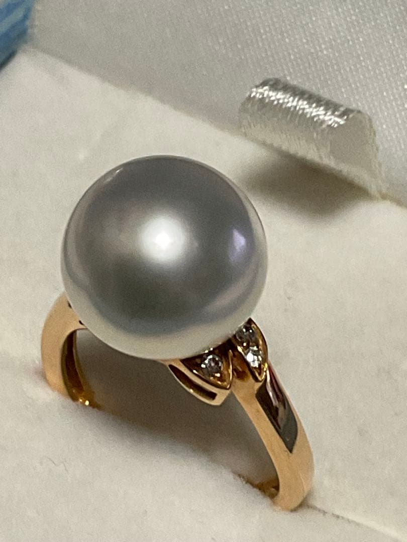 k18ピンクゴールド　白蝶真珠リング