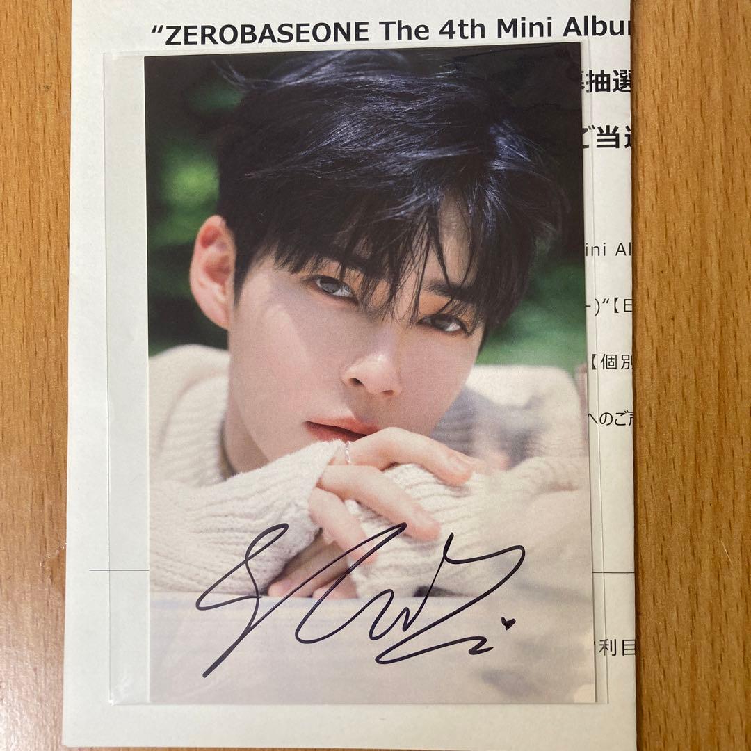 本日11/19値下げ　ZEROBASONEソンハンビン サイン入りポストカード