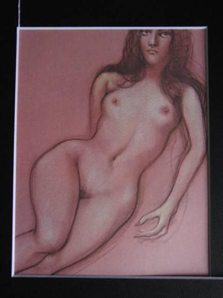 古沢　岩美、デッサン　Ｍ、希少な額装用画集より、新品額装付、状態良好