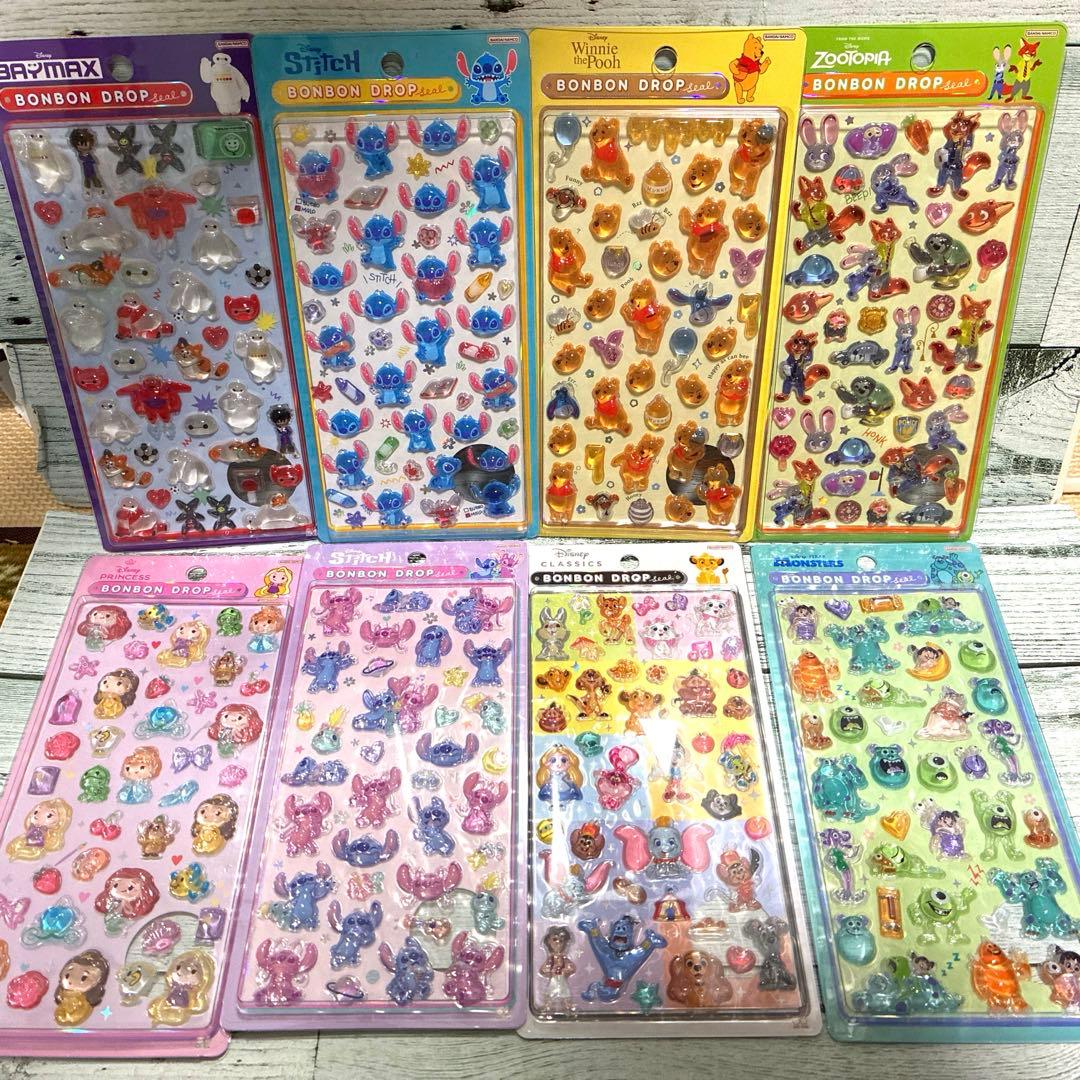 【正規品】ボンボンドロップシール ディズニー 8点セット
