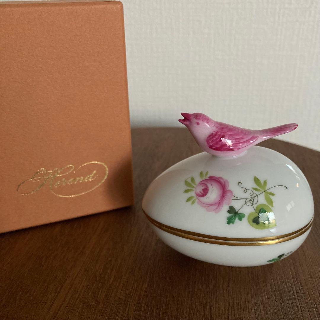 ヘレンド HEREND ウィーンの薔薇 ボンボニエール 鳥型蓋付き小物入れ