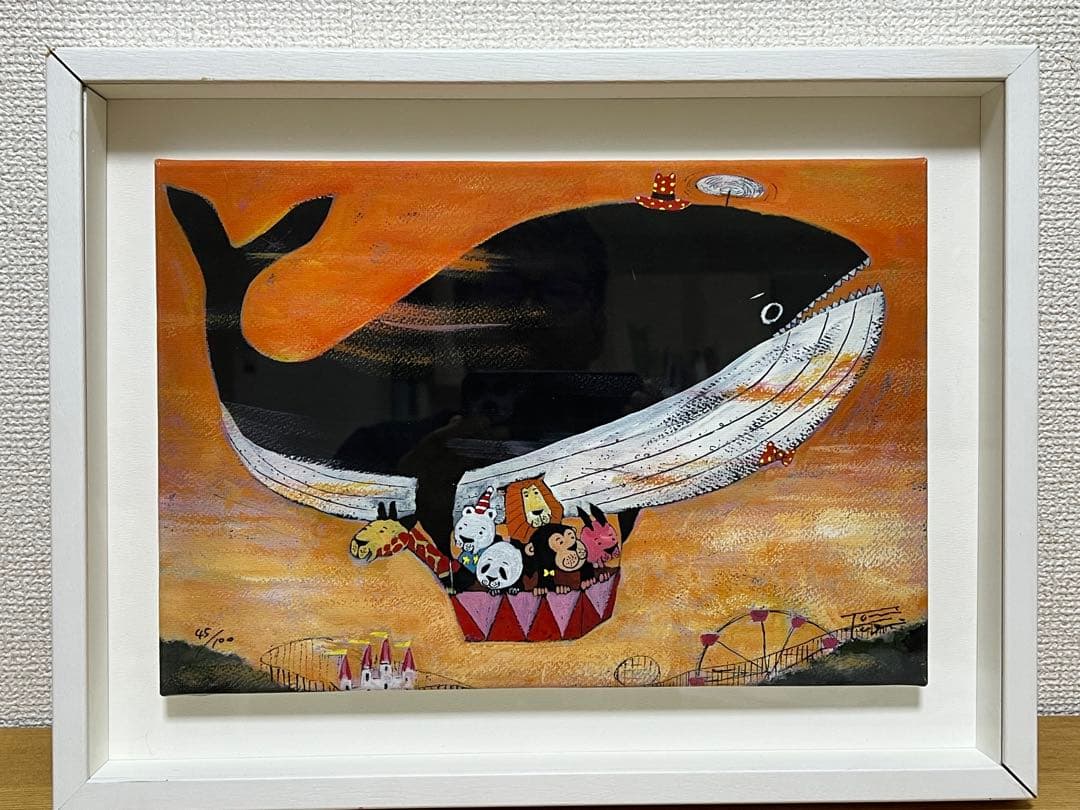 谷口智則 クジラの船 限定版画 くいしんぼうのクジラ | 絵本作家 谷口智則 Tonomori Taniguchi