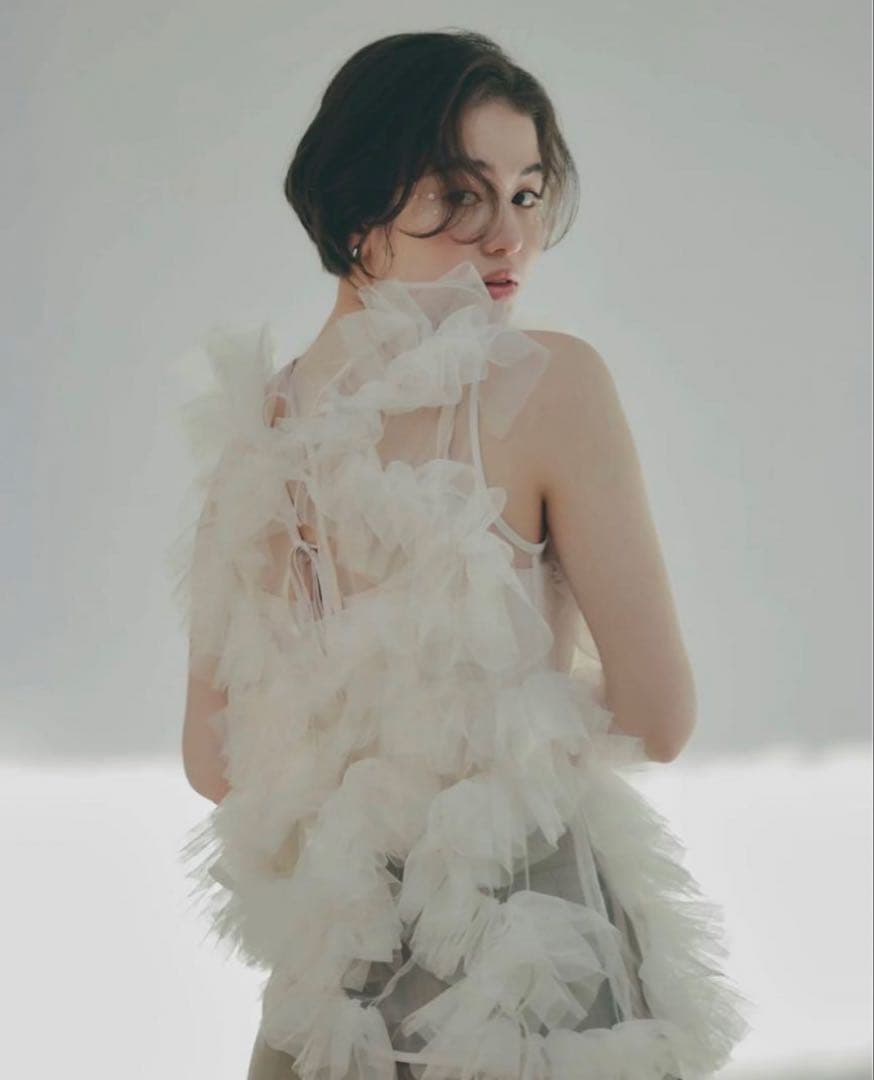 NOTREemor asymmetry tulle tops ノートルエモア