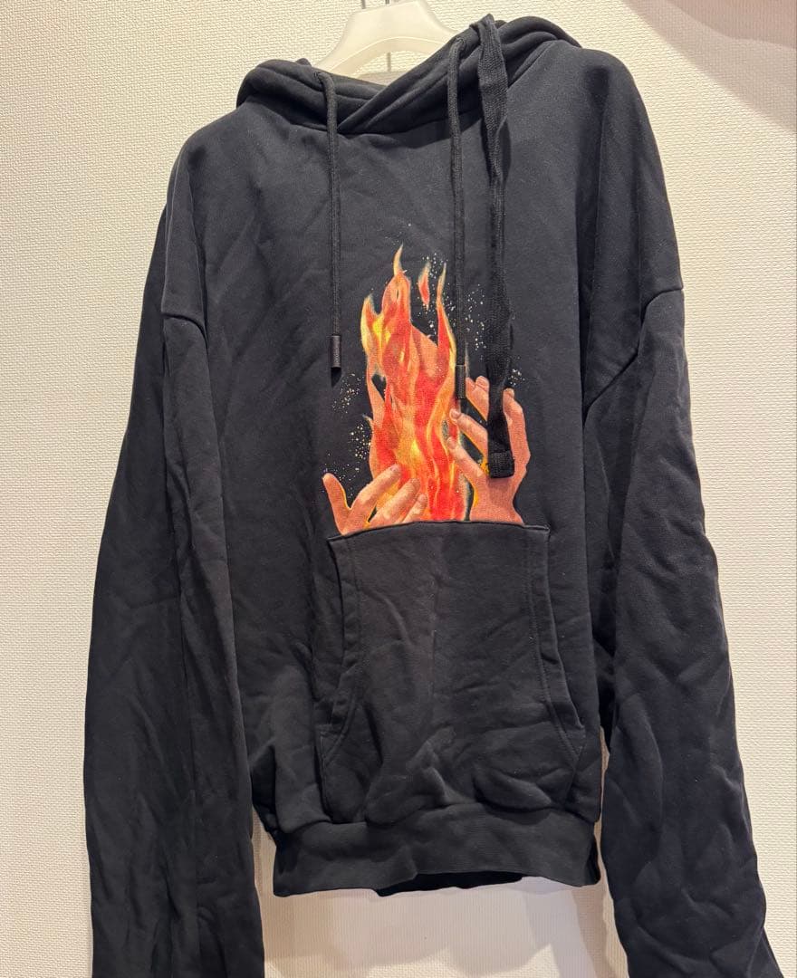 【OFF WHITE 】ダイアゴナルファイヤーハンド パーカー フーディー