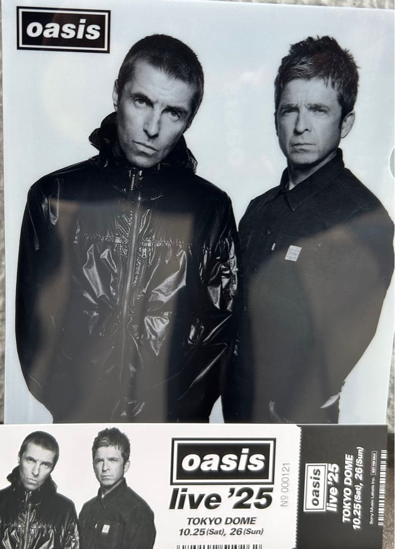 oasis シリアルナンバー入りメモリアルチケット&クリアファイル　未使用