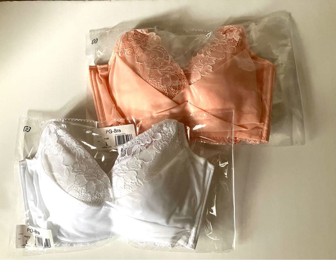 PGブラ　ホワイト&ピンク　L ２枚セット