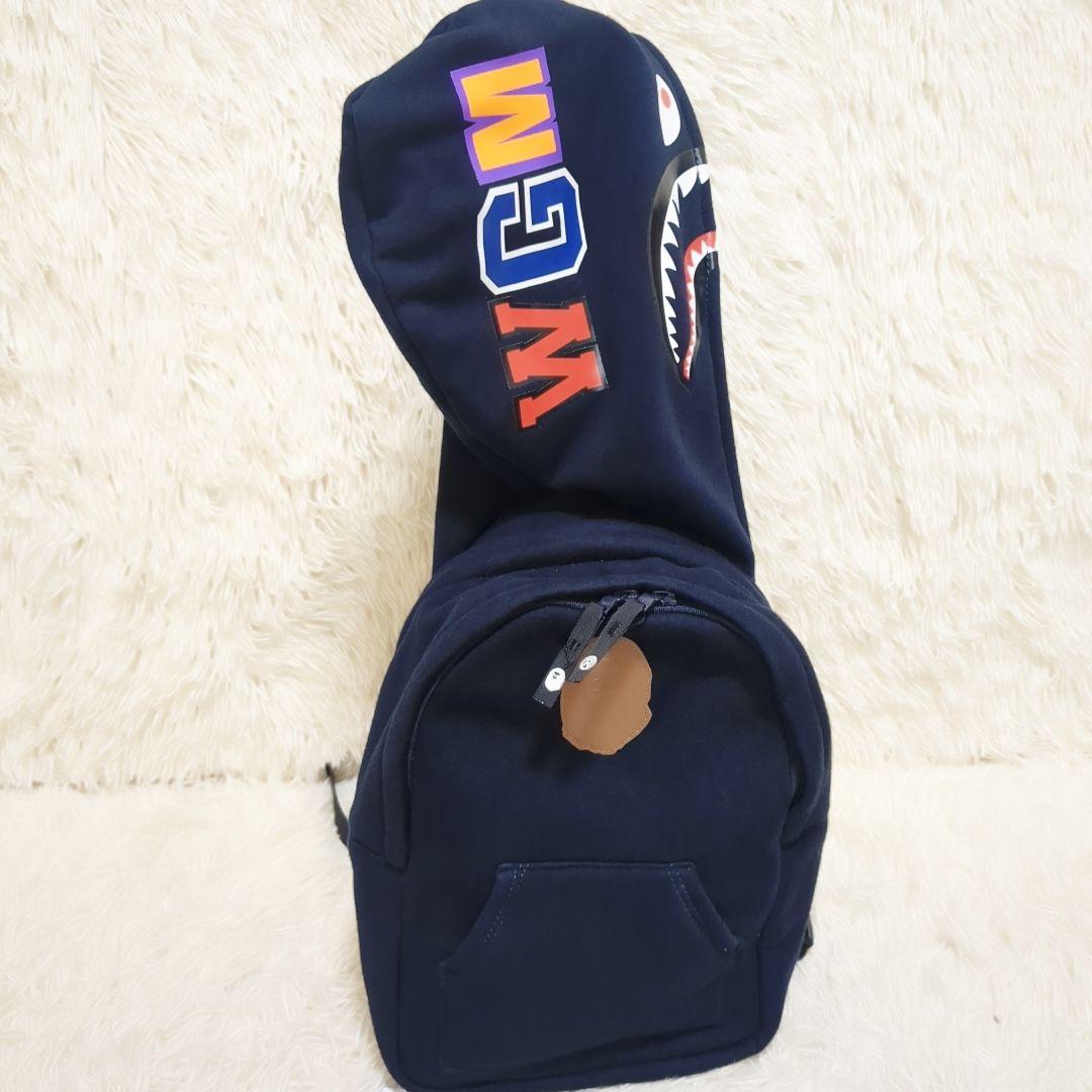 【美品】希少　BAPE × WGM シャーク パーカー風 バックパック　リュック