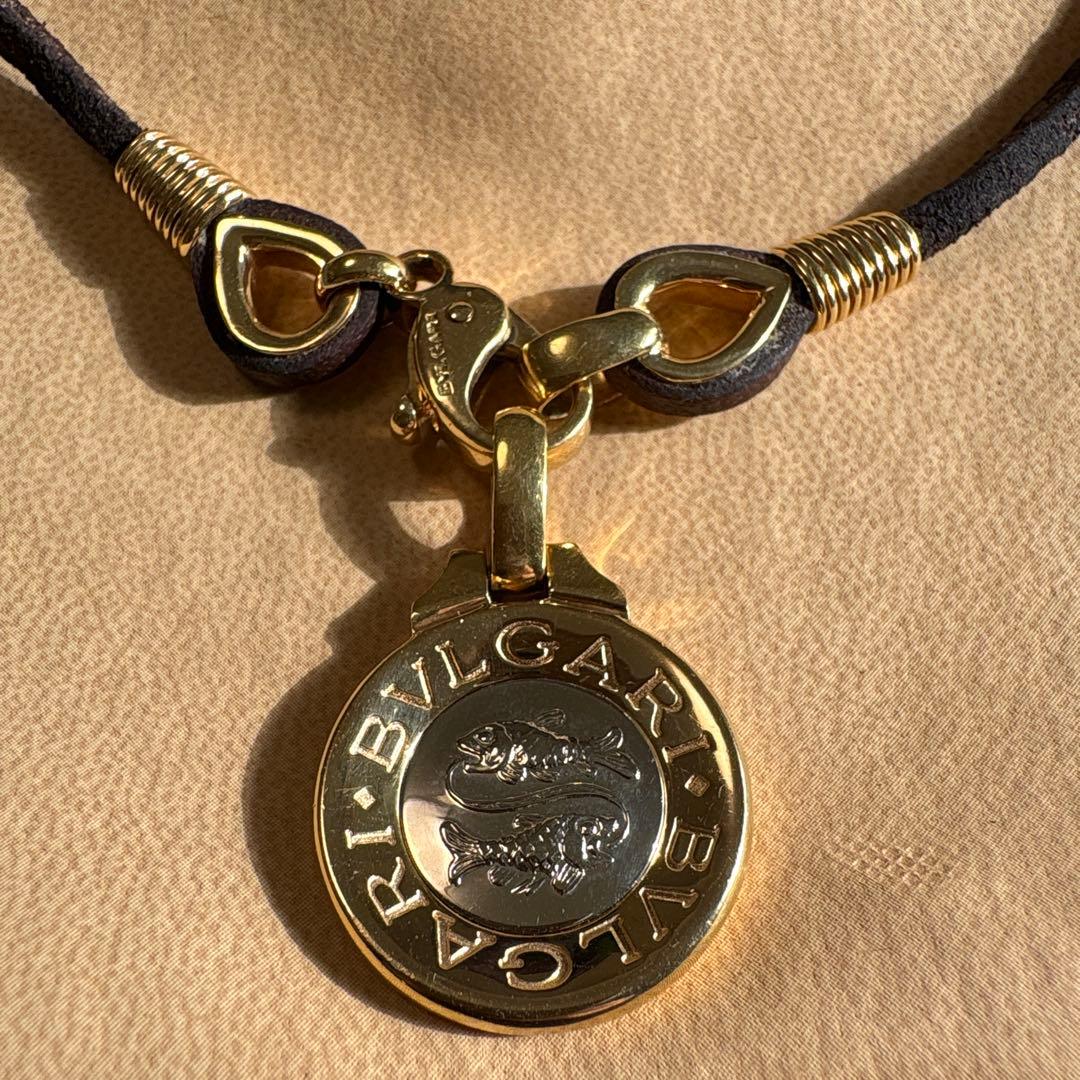 ブルガリ　魚座　ホロスコープ　ペンダントトップ　750YG×WG ゴールド　廃盤