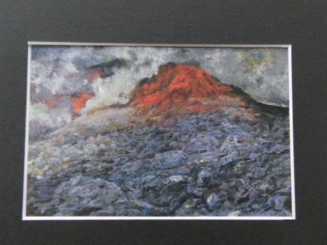 小松正二、【山気】、希少な額装用画集画、新品高級額 額装付、状態良好