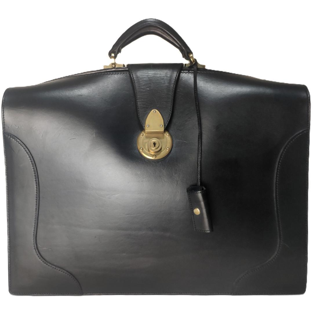 万双 ダレス バック 二つマチ カギ ブライドルレザー ビジネス ブリーフ 本革