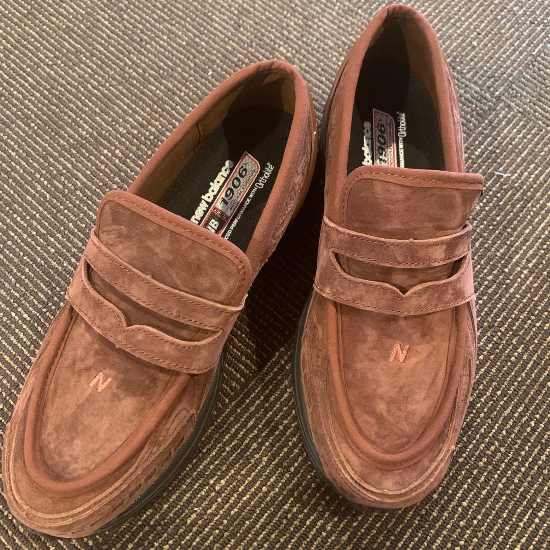 新品級 U1906LNSニューバランス スエード ローファー ブラウン 27cm