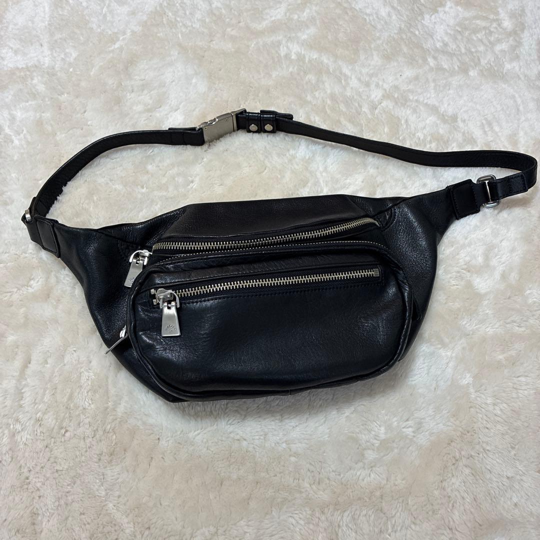 【美品•廃盤】aniary アンティークレザー　ウエストバッグ