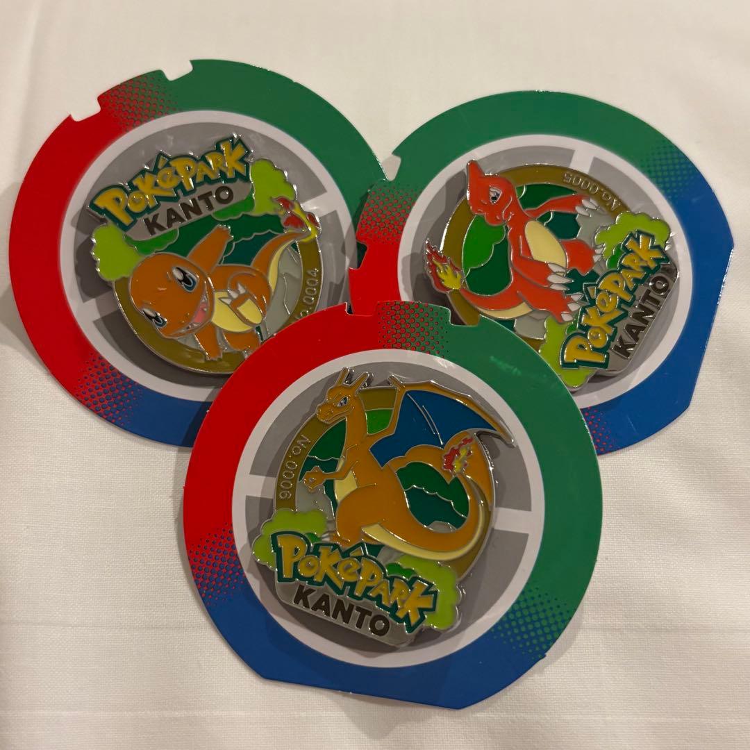 ヒトカゲ　リザード　リザードン　ポケパークカントー　ピンズ