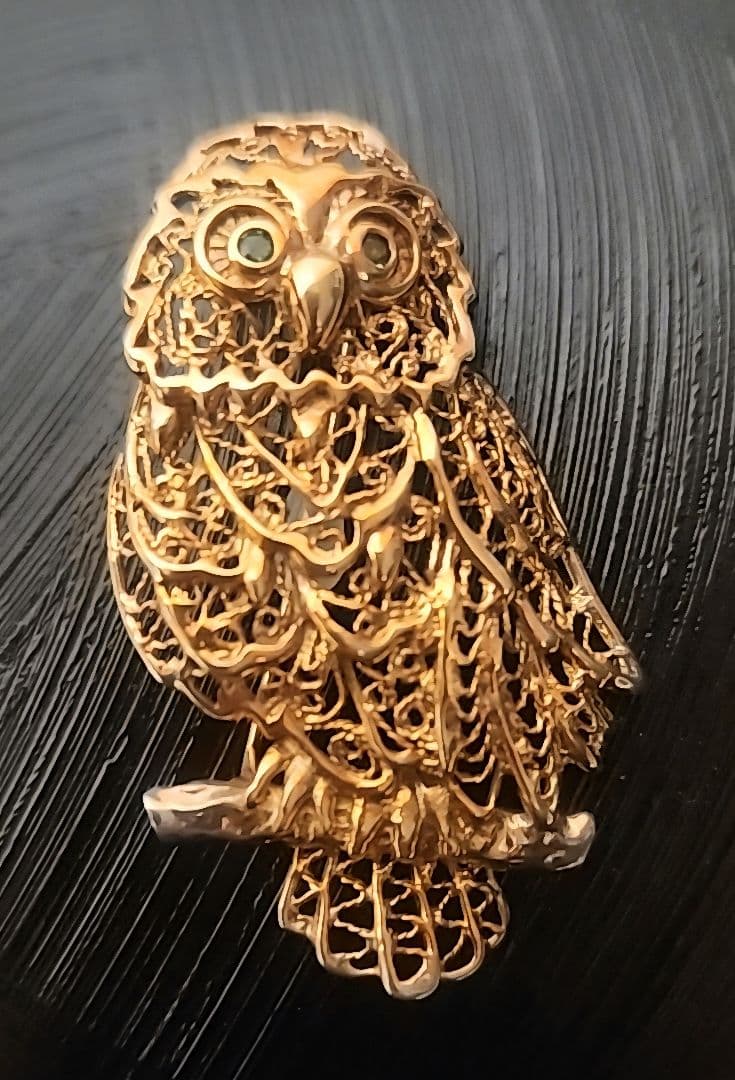 18K　フクロウ　ブローチ　8g 日本野鳥の会 バードショップオンライン Wild Bird ブローチ nonoBIRD