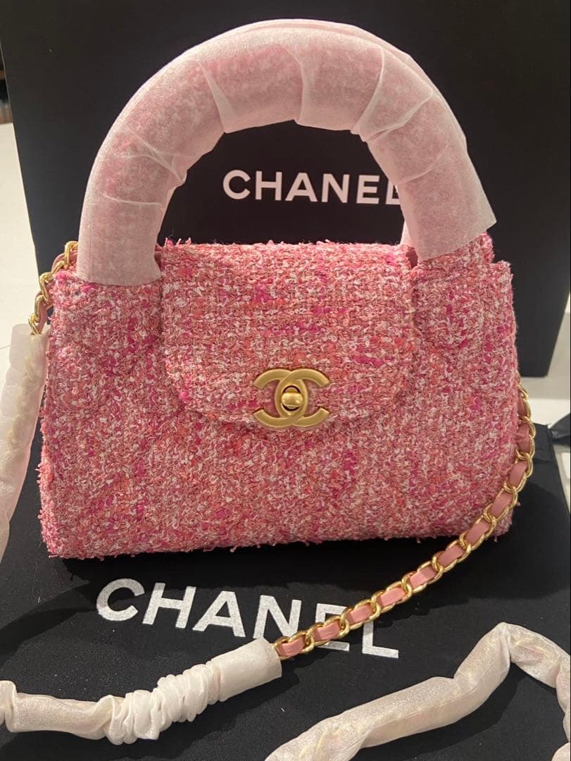 シャネル マトラッセ ツイード ハンドバッグ ピンク ノベルティ シャネル マトラッセ20 ミニ クラシック ハンドバッグ ピンク ツイード