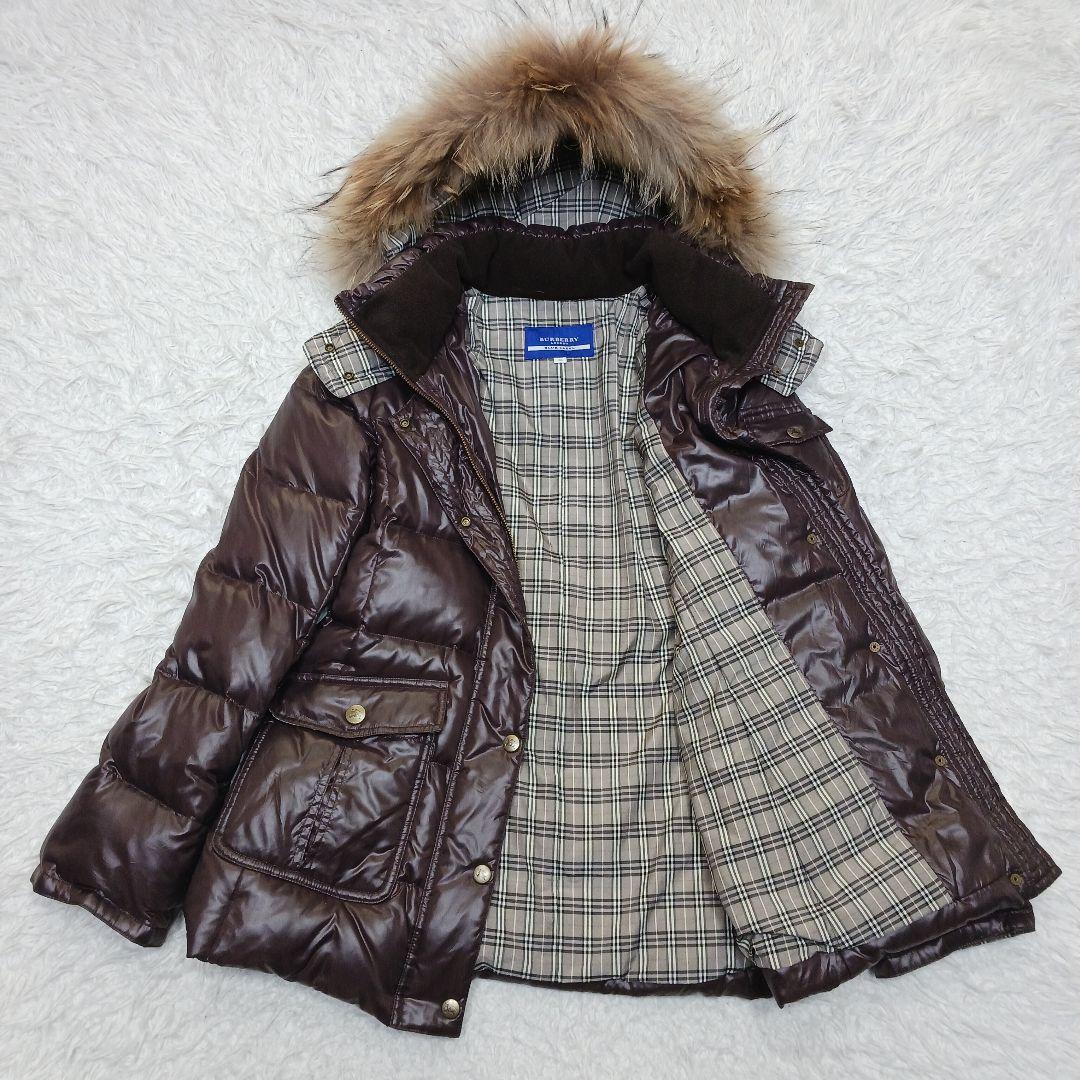 ✨良品✨バーバリーブルーレーベル　2way ダウンコート　ブラウン　38 BURBERRY BLUE LABEL バーバリーブルーレーベル レディース ダウン