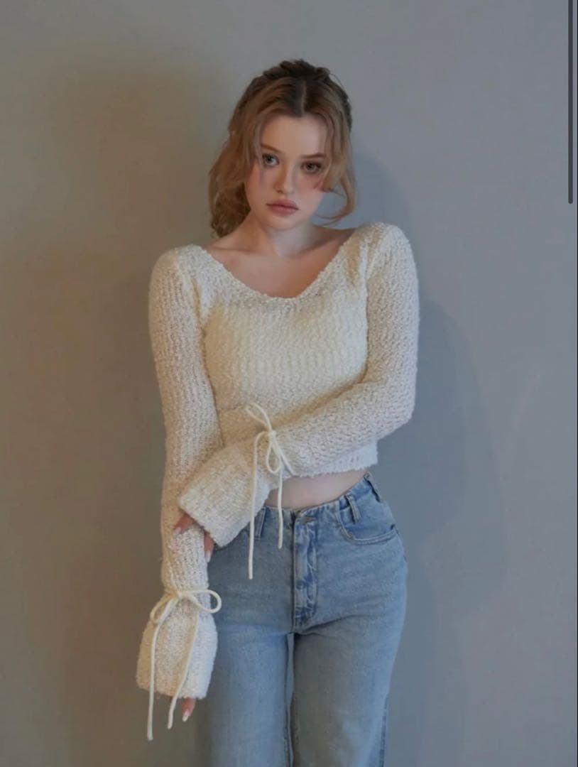 トップス andmary Lily ribbon tops ANDMARY】Lilian ribbon tops