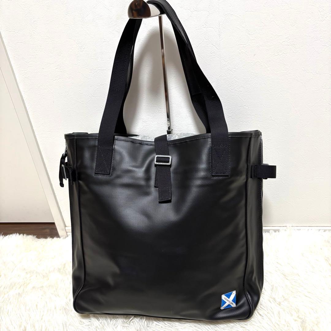 ラゲッジレーベル トートバッグ 肩掛け 拡張機能大容量 青バッテンA4可能 黒 ラゲッジレーベル 青 トートバッグ 黒 大容量 肩掛け拡張機能A4ニュー