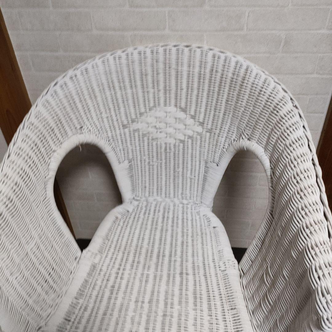 ニトリ ラタンチェア シャビーシック ホワイト - メルカリ