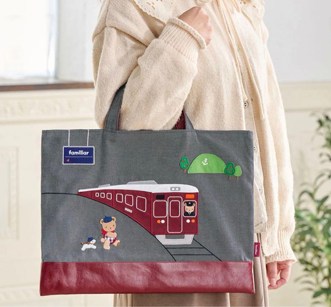 阪急電車ファミリアトートバッグ 阪急電車ファミリアファミリアデニム