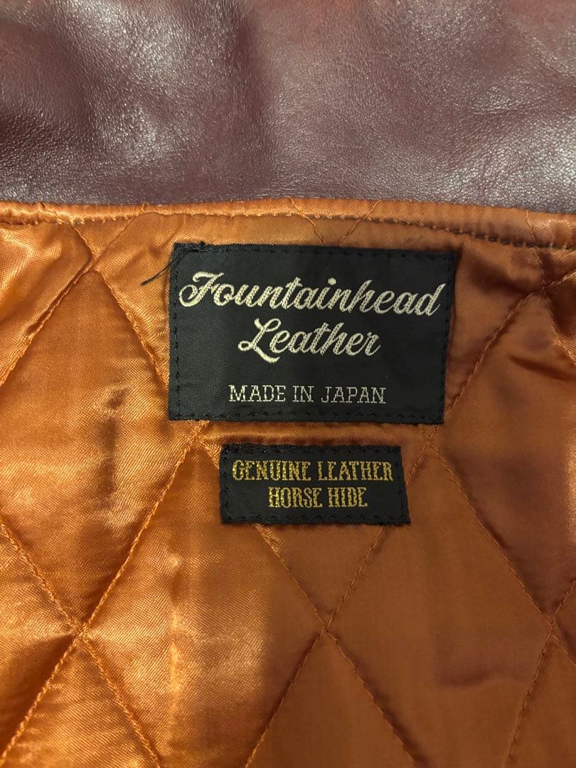 ファウンテンヘッドレザー デルタ Dポケダブルレザージャケット 36 茶